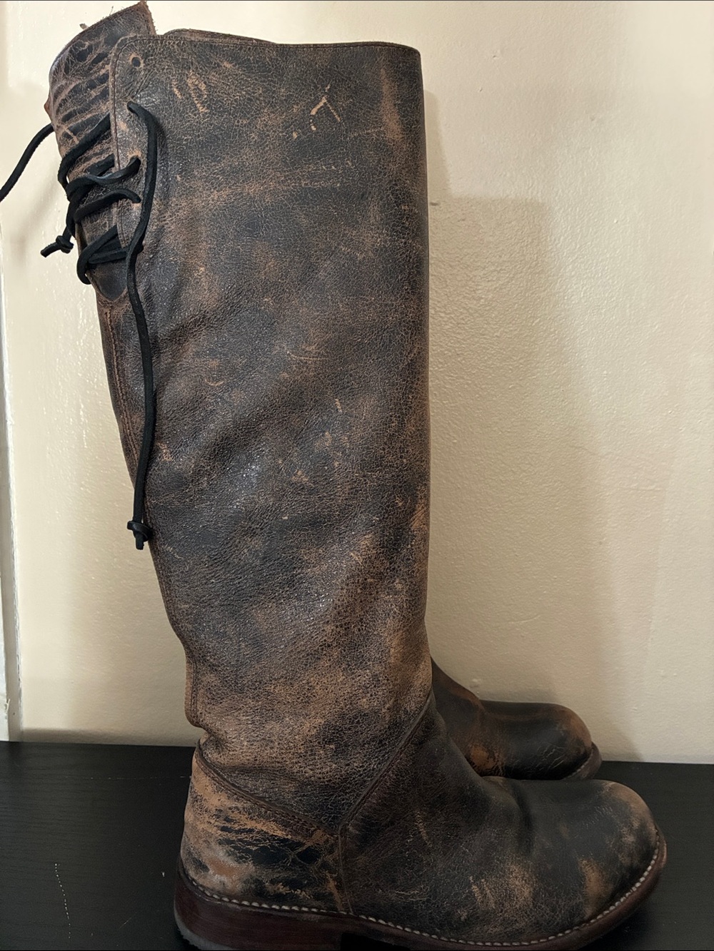 Bed Stu Manchester Brown Leather Knee-High Heeled Boots size 6.5